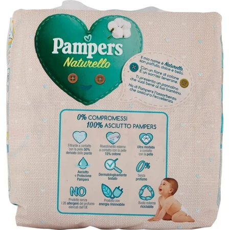 Pampers Naturello - 22 cotton-lined diapers, size 3 (4–9 kg)