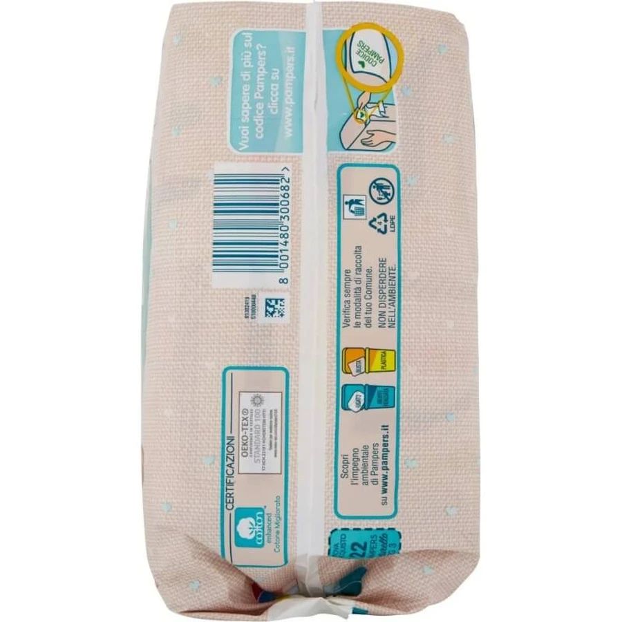Pampers Naturello - 22 cotton-lined diapers, size 3 (4–9 kg)