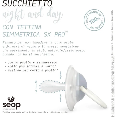 Suavinex Night &amp; Day - Chupete de silicona para 0-6 meses - Rosa