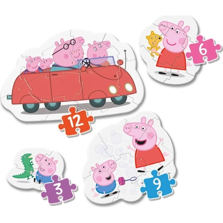 Clementoni Supercolor My First Peppa Pig Puzzle - 4 Shaped Puzzles, Ages 2+