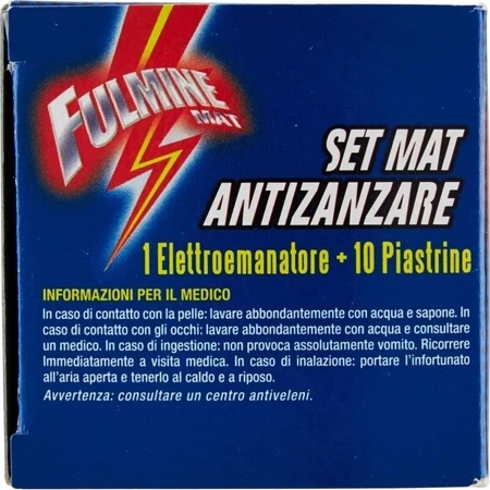 Set Fulmine anti-țânțari – emițător electric de plăcuțe + 10 plăcuțe