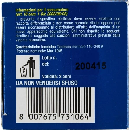 Set Fulmine anti-țânțari – emițător electric de plăcuțe + 10 plăcuțe