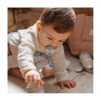 Suavinex Wonder – clemă pentru suzetă din țesătură, model albastru deschis