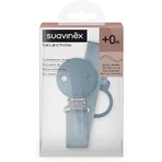 Suavinex Wonder – clemă pentru suzetă din țesătură, model albastru deschis