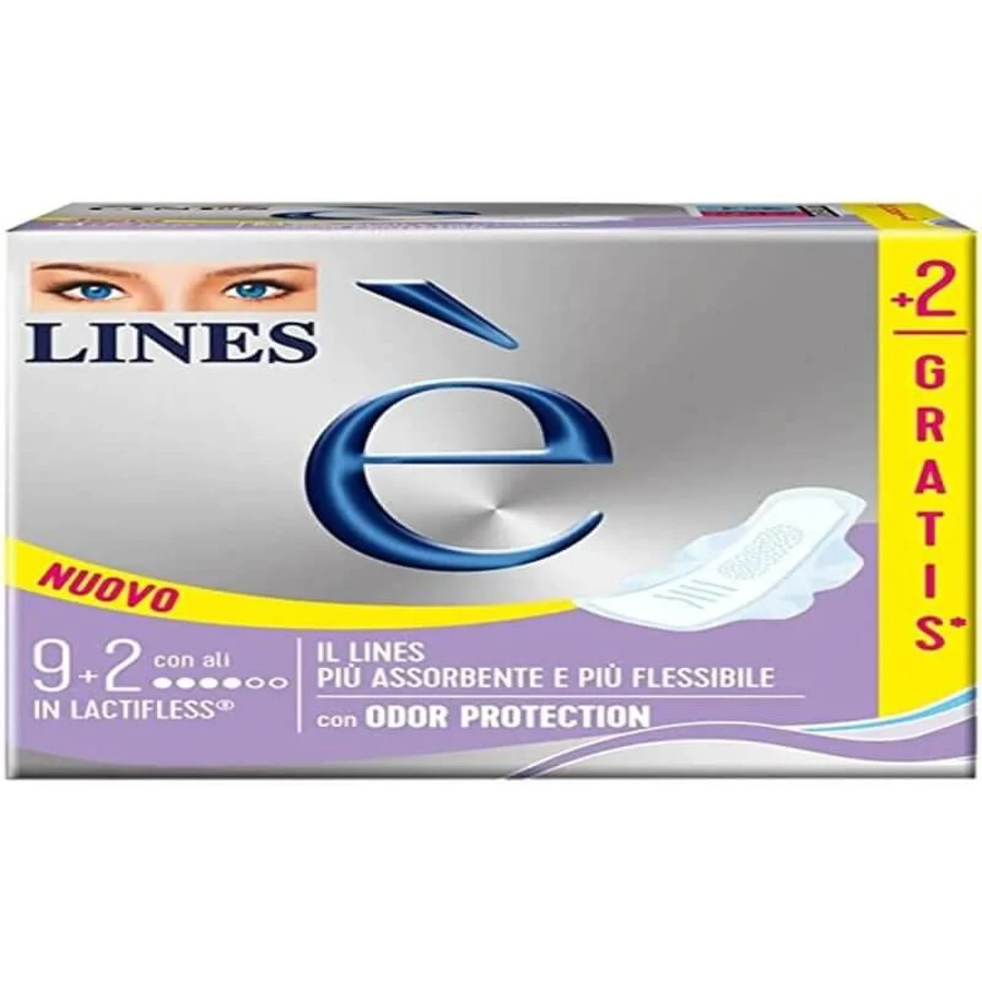 Lines è - 11 assorbenti per flussi normali con ali
