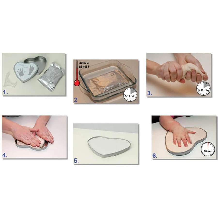 Dooky Happy Hands – set pentru amprente de mâini și picioare, cu cutie de tablă