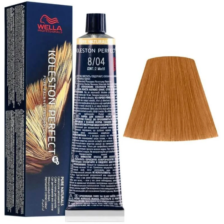 Wella Koleston Perfect Me+ - Haarkleur nr. 8/04 Natuurlijk lichtblond met koperkleurige tinten