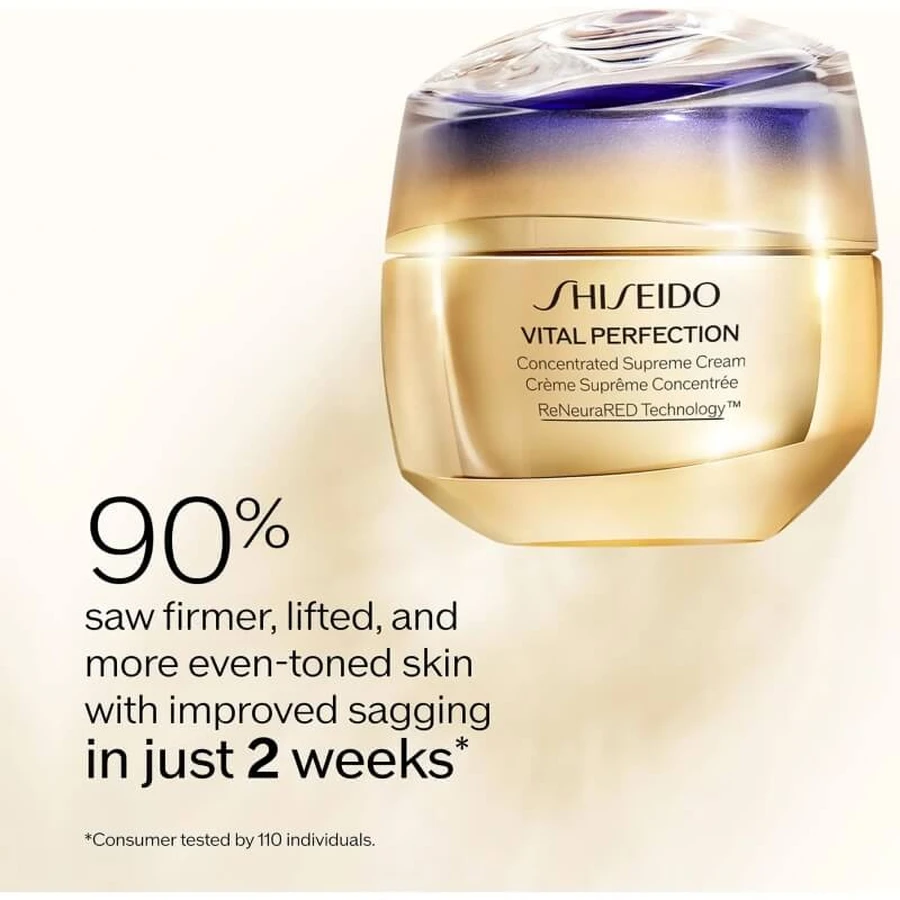 Crema Shiseido Vital Perfection Concentrated Supreme - Crema antienvejecimiento, recambio de 50 ml