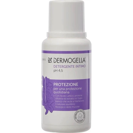 Dermogella, gel íntimo con ácido láctico, extracto de lirio blanco y proteínas de avena, frasco de 200 ml