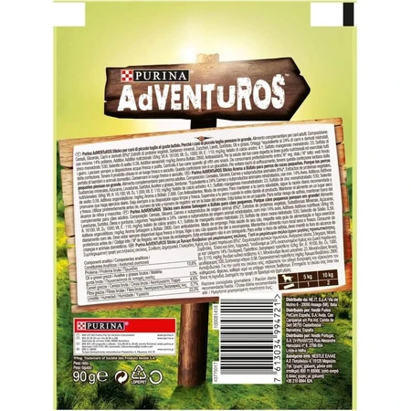 Purina Adventuros Ministicks cu gust de bivol – gustări pentru câini, 90 g