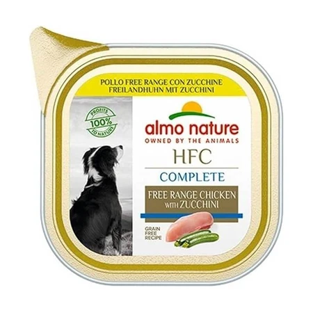 Almo Nature HFC Complete – pui crescut în libertate cu dovlecei – hrană completă pentru câini, 85 g