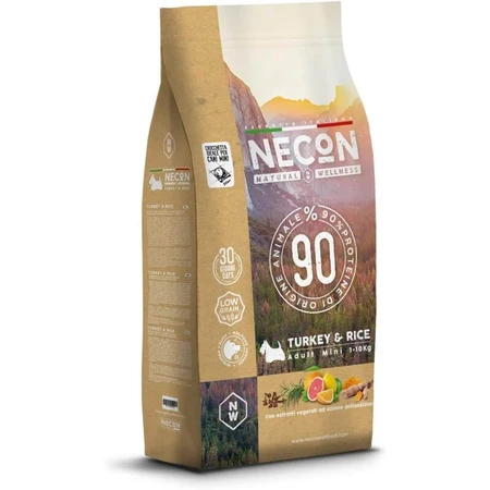 Necon pet food Natural wellness adult mini con tacchino e riso - alimento completo per cani adulti di taglia piccola 2 kg