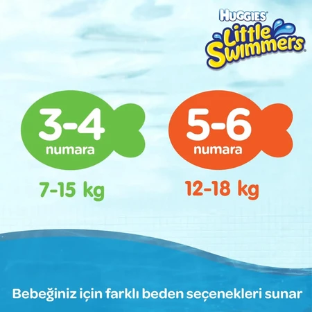 Huggies Little Swimmers zwemluiers, maat 3-4 (7-15 kg), verpakking van 12 stuks