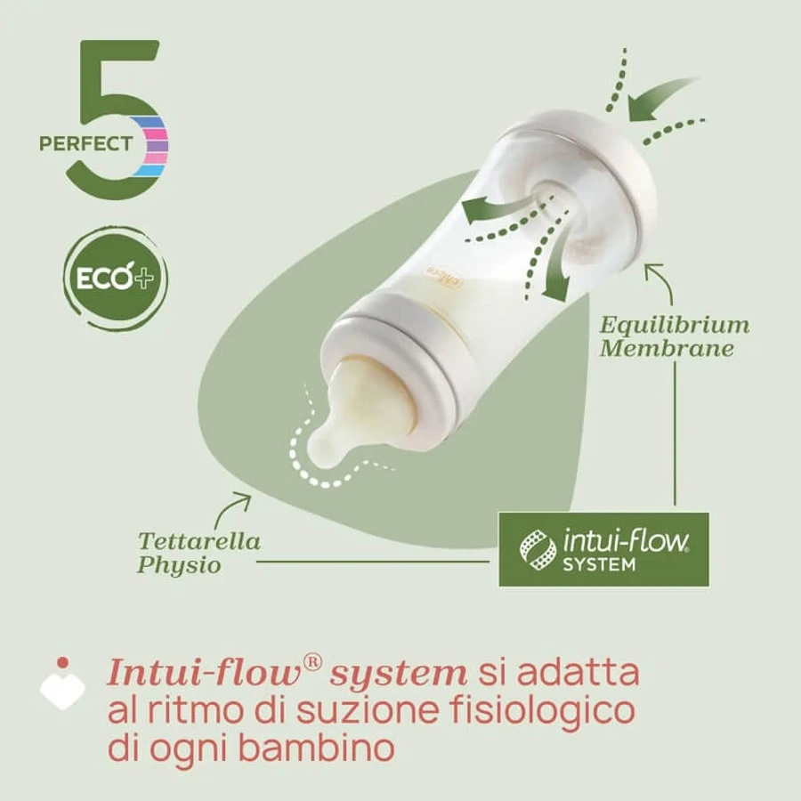 Artsana Perfect 5 eco 0m+ - biberon anticolica flusso lento 150 ml