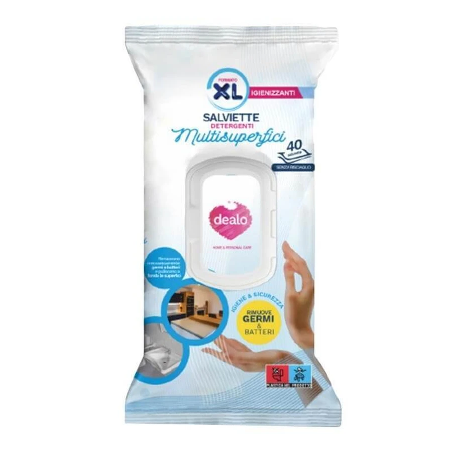 Toallitas desinfectantes multisuperficie Dealo 40 con dispensador