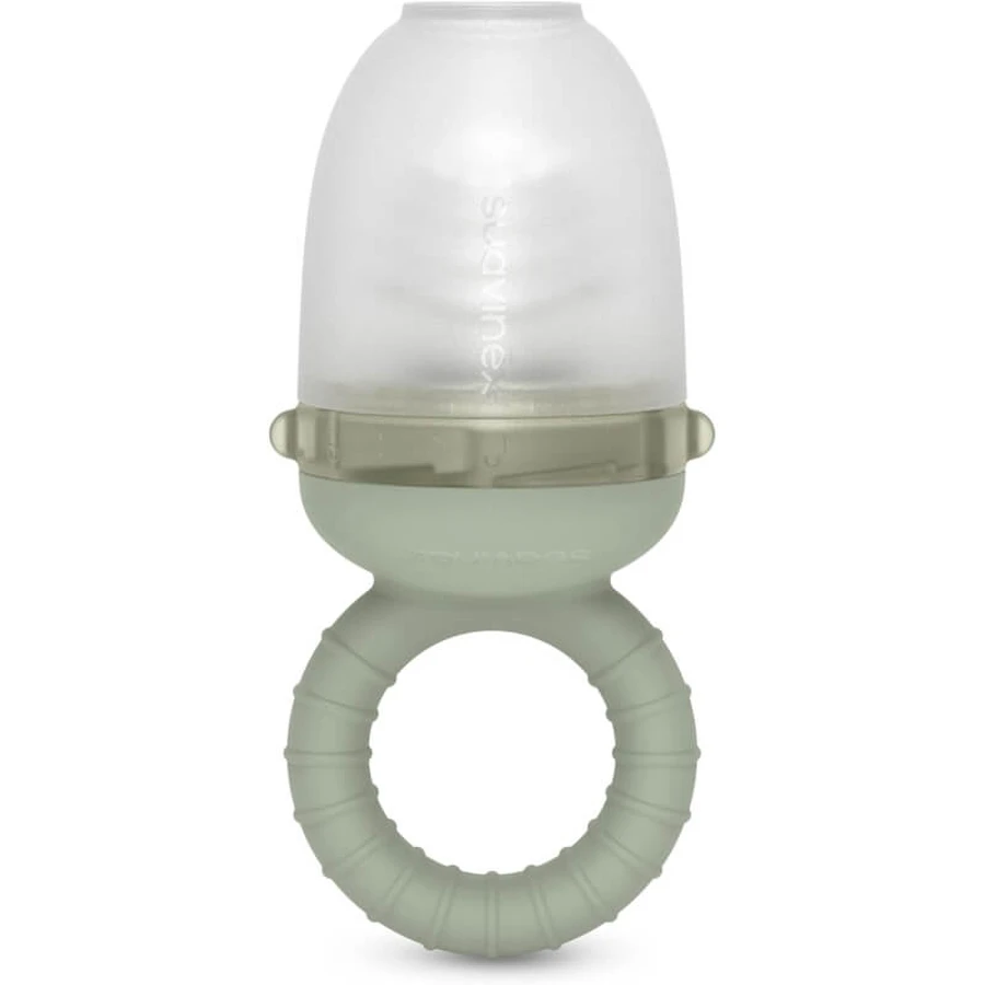 Suavinex suzetă cu fructe pentru copii, cu protecție anti-sufocare, din silicon alimentar, cu capac – culoare verde