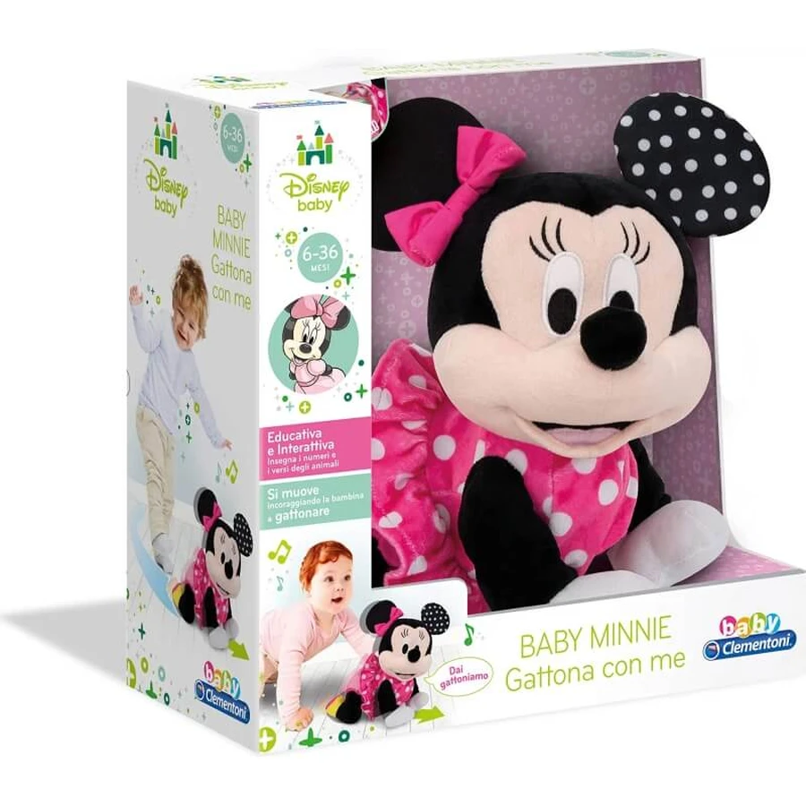 Clementoni Baby Minnie „Târăște-te cu mine” – jucărie de pluș interactivă