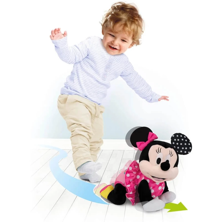 Clementoni Baby Minnie „Târăște-te cu mine” – jucărie de pluș interactivă