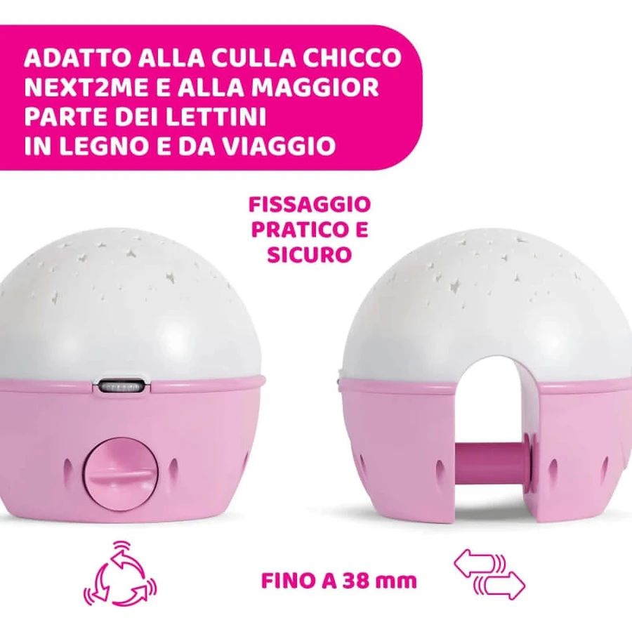 Chicco Next 2 Stars roze projectiepaneel met beertje, vanaf 0 maanden