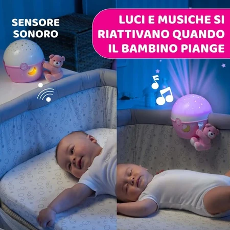 Chicco Next 2 Stars roze projectiepaneel met beertje, vanaf 0 maanden