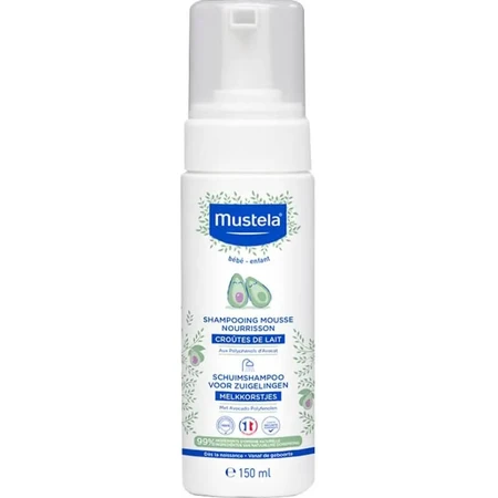 Shampoing en mousse Mustela pour les cheveux ultra-délicats des nouveau-nés, 150 ml