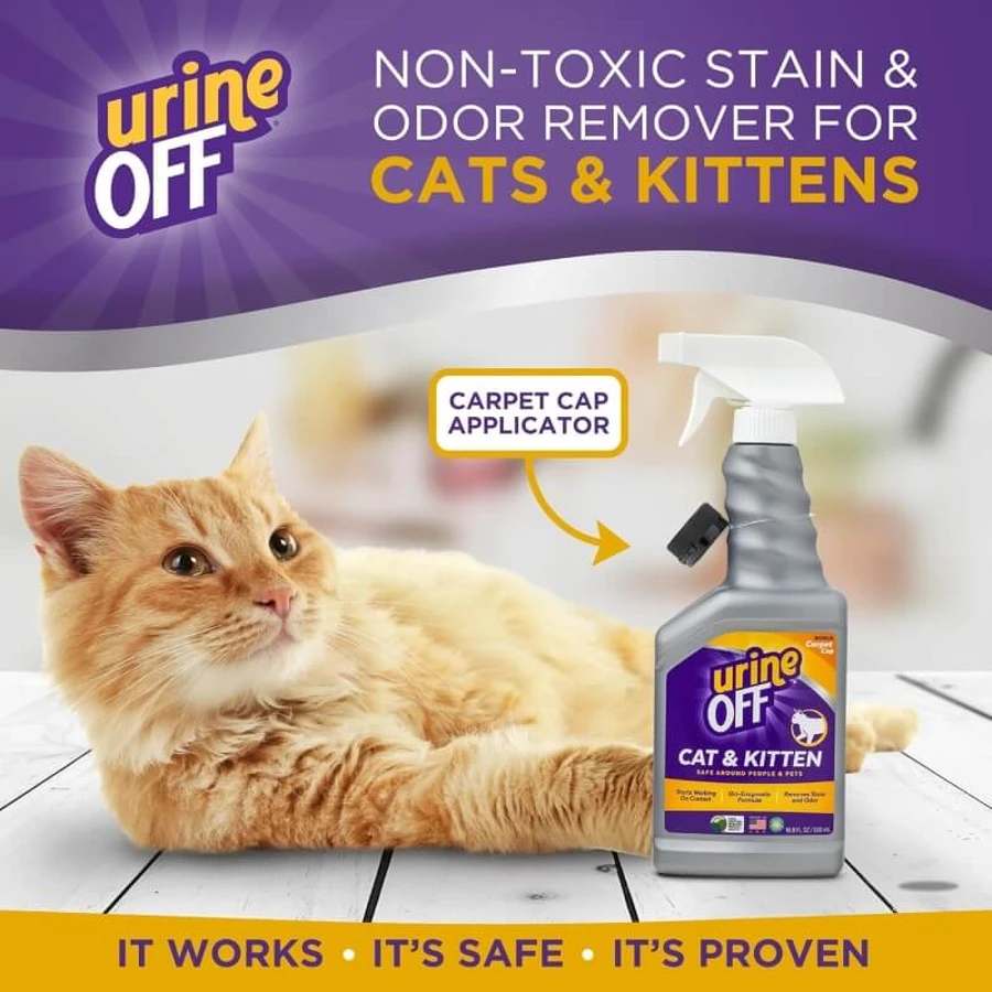 Wonderfood Urine Off – Enzymbasierter Flecken- und Geruchsentferner für Katzen- und Kätzchenurin, 500 ml