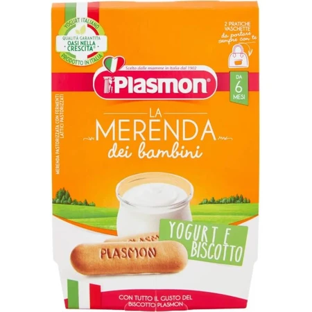 Plasmon Kids' Snack: Cookies and Yogurt, 2 x 120 g