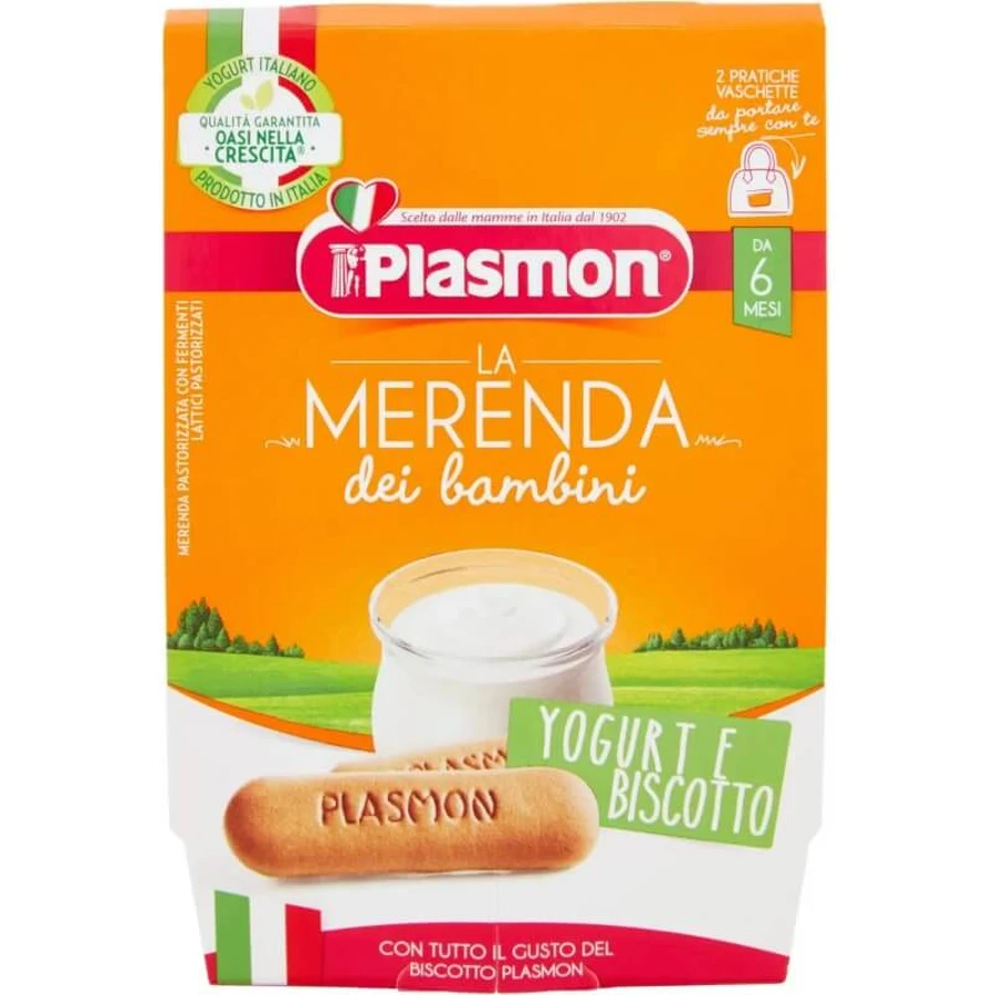 Plasmon Kids' Snack: Cookies and Yogurt, 2 x 120 g