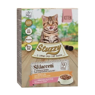 Stuzzy Kitten Veal and Ham Strips - Complete Food for Kittens, 12 x 85 g