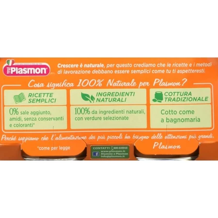 Puré de zanahoria homogeneizado Plasmón, 2 x 80 g