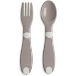 Chicco posatine - forchetta e cucchiaio 12m + grigio