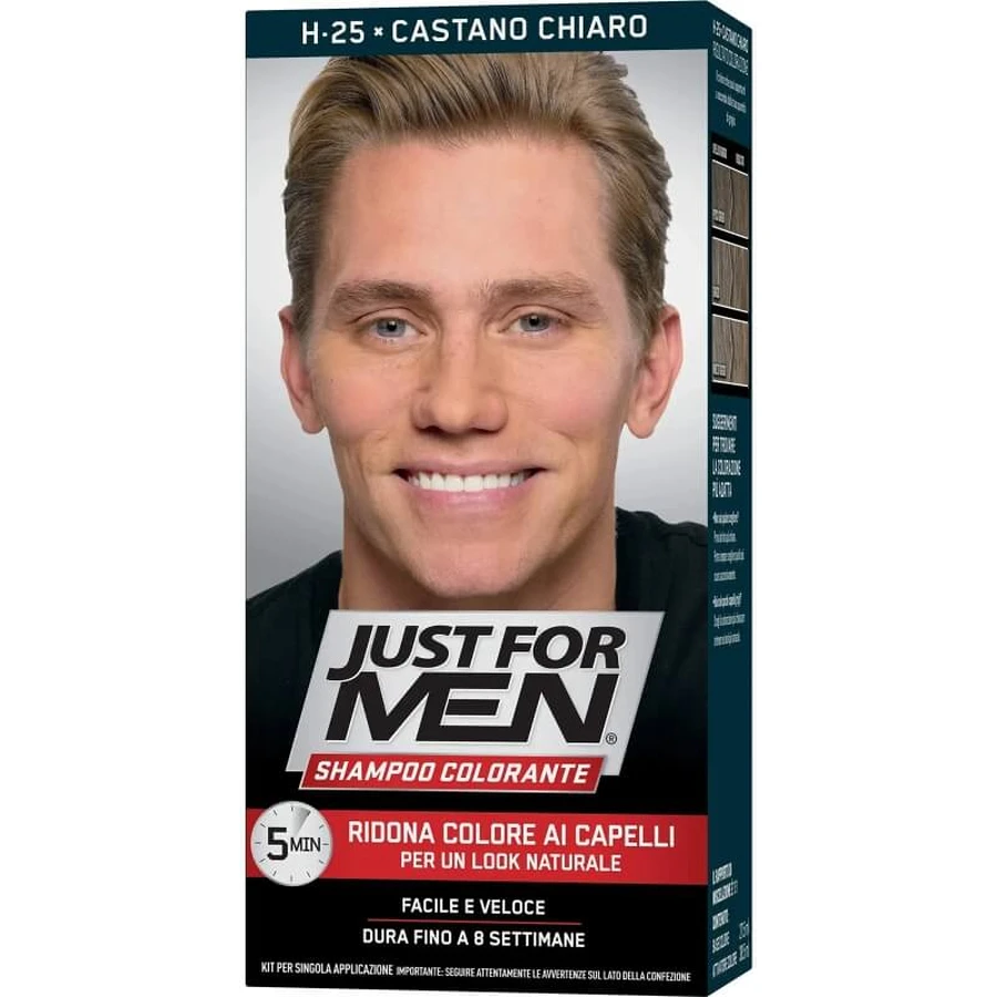 Just for Men Kleurversterkende Shampoo - Herstelt de kleur van je haar, H25 Lichtbruin, 30 ml
