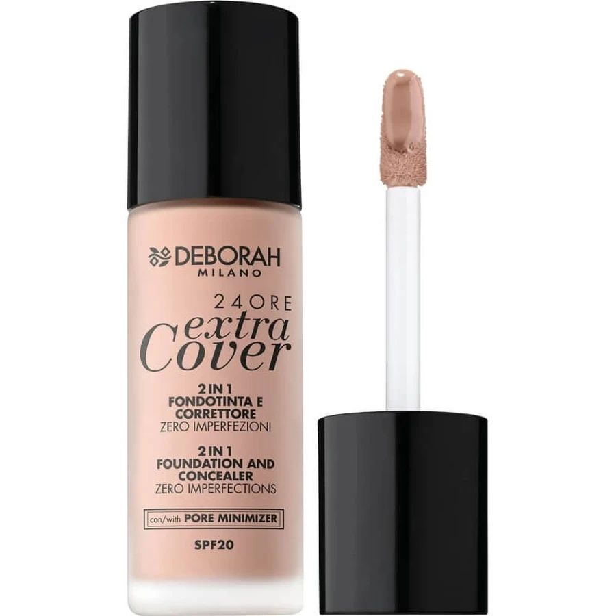Deborah 24 ore extra cover – fond de ten și corector 2 în 1, SPF 20 – nr. 01 fair