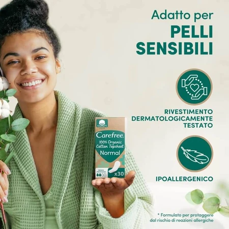 Carefree 100% organic – 30 de protecții zilnice din bumbac