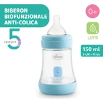 Chicco Perfect 5 - Biberon anti-colique à débit lent, 150 ml, bleu clair