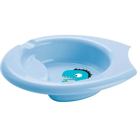 Set Chicco pentru masa bebelușilor de la 6 luni în sus: farfurie, lingură și cană, albastru