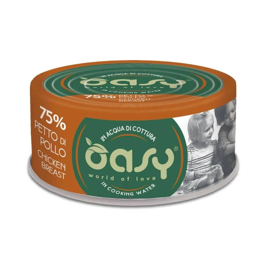 Oasy Wet Cat More Love Poitrine de poulet - Aliment complémentaire pour chats adultes, 70 g