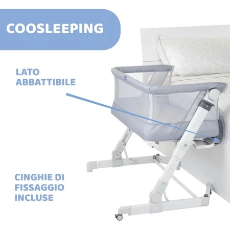 Chicco next2me popup – bijbedje in de kleur ‘grey mist’