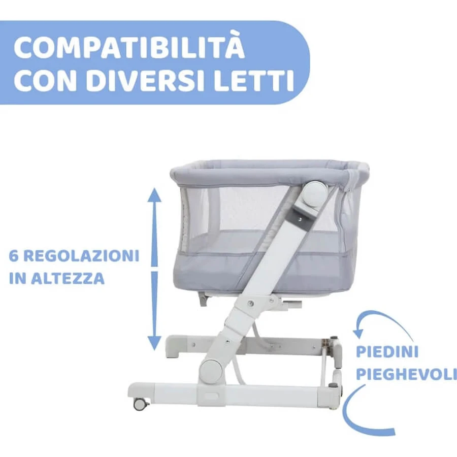 Chicco next2me popup – bijbedje in de kleur ‘grey mist’