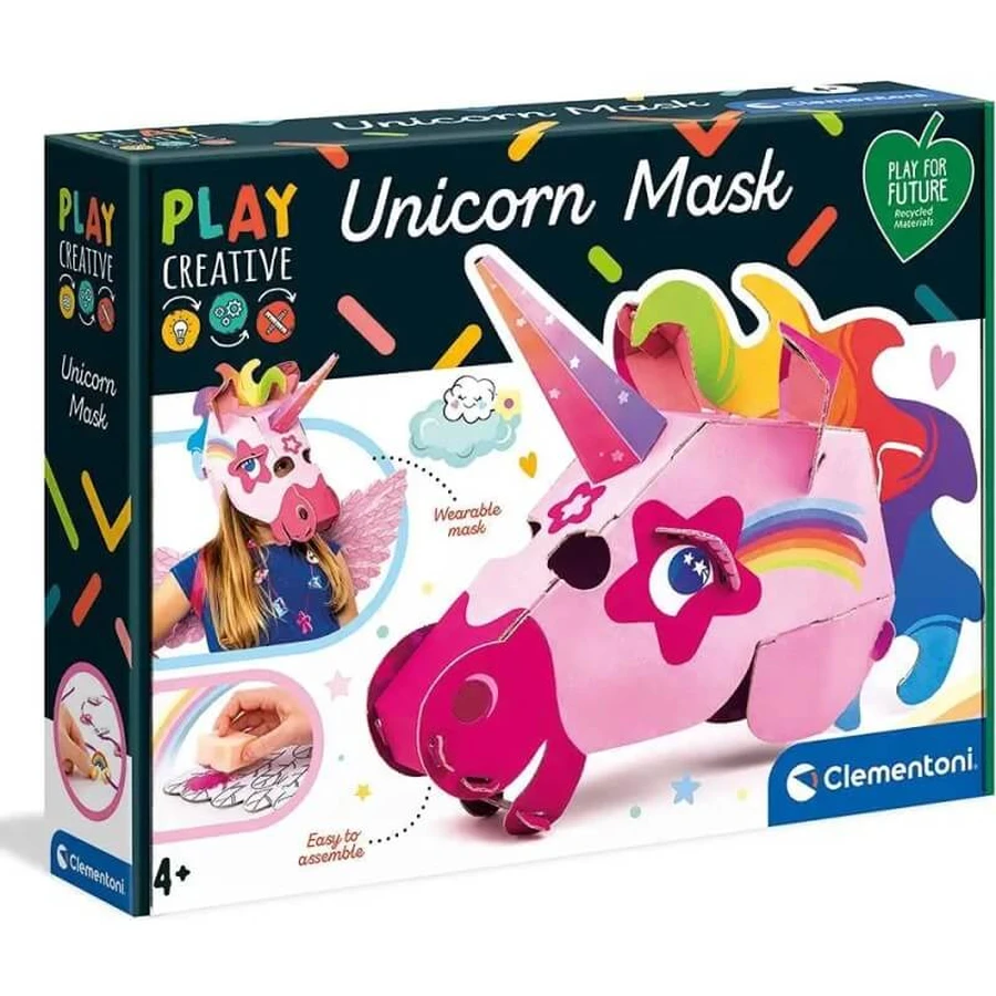 Máscara de unicornio «Play Creative» de Clementoni - Set de juego creativo