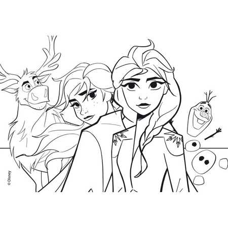 Lisciani Disney Frozen - Maxi-vloerpuzzel van 150 stukjes met een kleurplaat op de achterkant