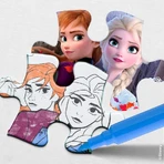 Lisciani Disney Frozen - Maxi-vloerpuzzel van 150 stukjes met een kleurplaat op de achterkant