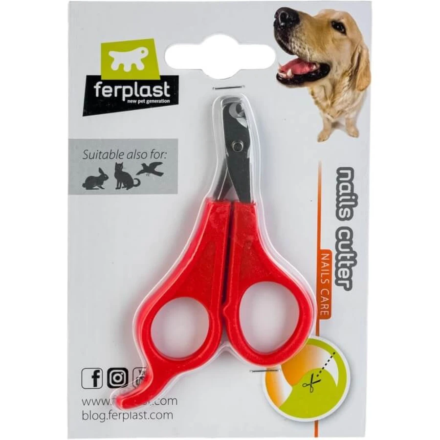 Ferplast Gro 5984 – tăietor de unghii pentru pisici și câini de talie mică, mâner din cauciuc antiderapant