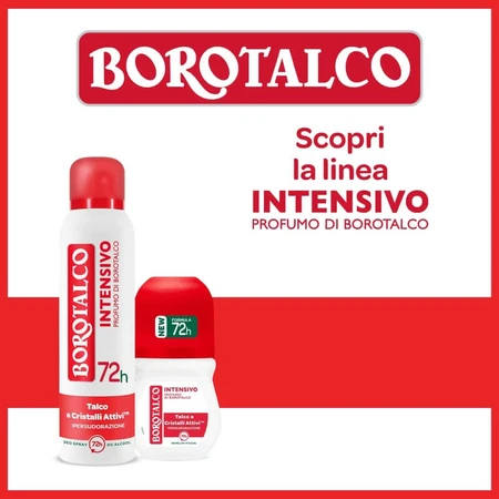 Borotalco Intensiv cu parfum de talc – deodorant cu efect de 72 de ore, spray, 150 ml