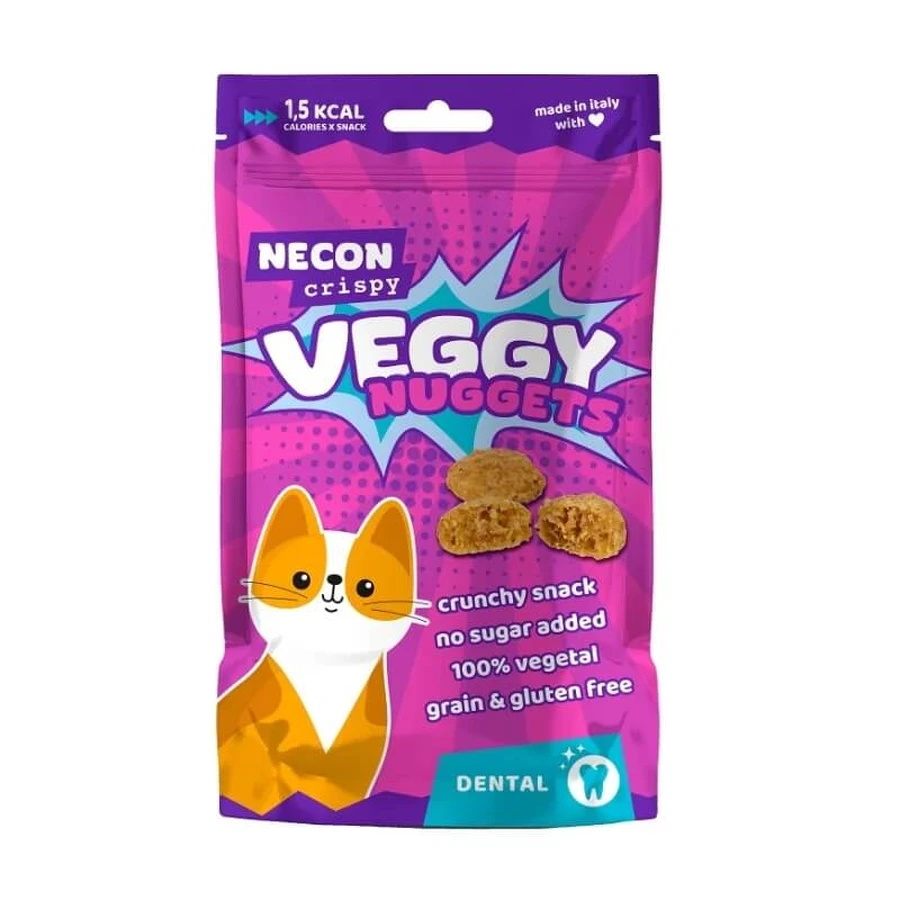 Necon Pet Food Veggy Nuggets Dental Cat - Aanvullende kattensnack voor mondhygiëne, 85 g
