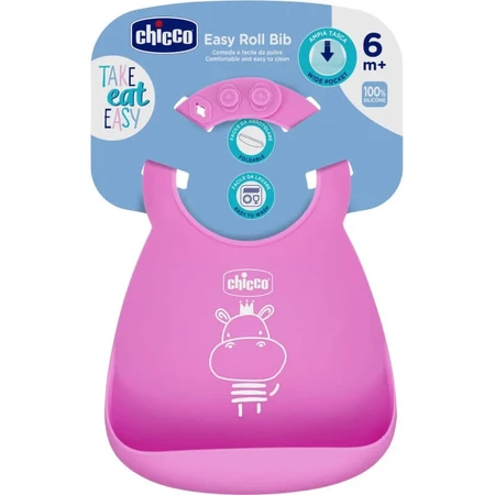 Chicco Adjustable Pink Silicone Bib