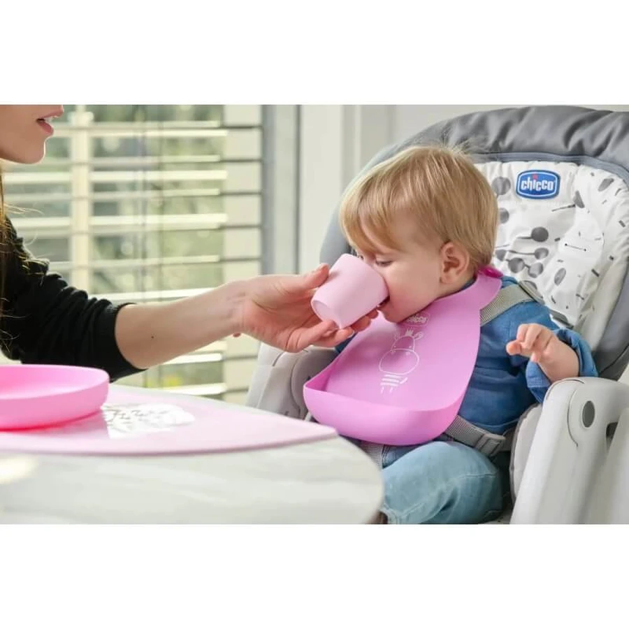 Chicco Adjustable Pink Silicone Bib