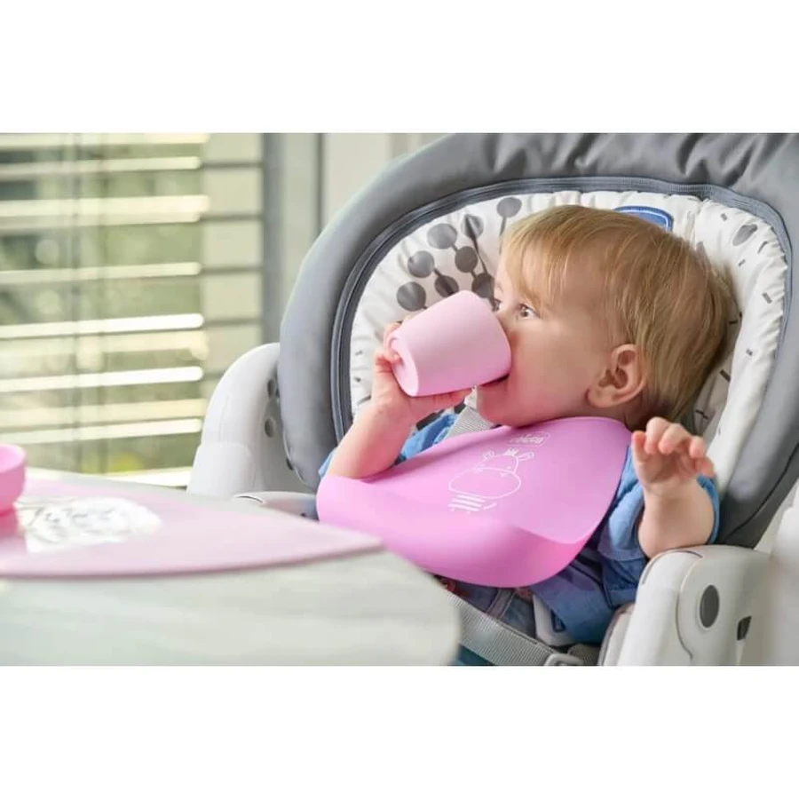 Chicco Adjustable Pink Silicone Bib