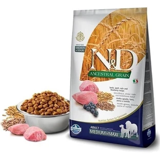 Farmina N&amp;d Ancestral Grain Adult Medium &amp; Maxi with Lamb and Blueberry - Complete Dog Food, 2.5 kg