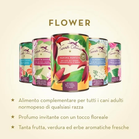 Terra Canis Flower Waikiki Woof Salmon - Complementary Wet Dog Food, 400 g